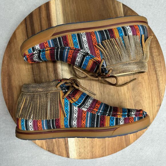 Twisted X Serape Fringe Moccasin  Bootie Womens Size 6.5M WCA0021 Wore Once EUC - Picture 2 of 8
